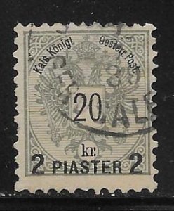 Austrian Offices in the Turkish Empire 18 2pi on 20kr Arms Used (z2)