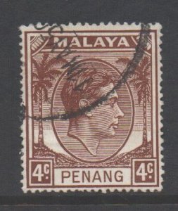 Malaya Penang Scott 6 - SG6, 1949 George VI 4c used