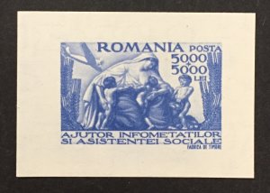 Romania 1946 #b348 Imperforate, Social Relief Fund, MNH.
