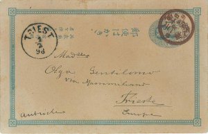 P0392 - JAPAN - Postal History -  STATIONERY CARD to AUSTRIA wrong rate! 1898
