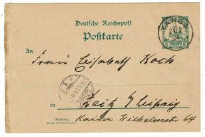 German East Africa 1904 Tanga cancel on postal card to Germany