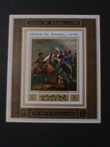 ​AJMAN-1976-WORLD FAIR PHILADELPHIA- IMPERF MNH S/S-VF FAMOUS PAINTING