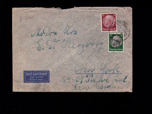 Germany Judaica Sara Cover Wiesbaden 1941 Wehrmacht Censor Air to USA 10k