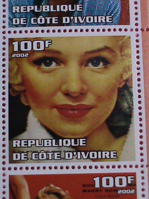 IVORY COAST STAMP-2002-SEXY MARILYN MONROE: -MNH STAMP SHEET -RARE