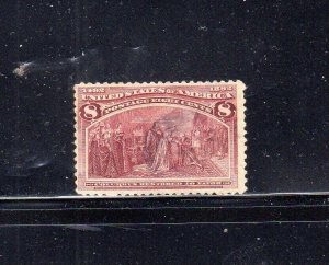 #236 1893 8 CENT COLOMBIAN F-VF USED e
