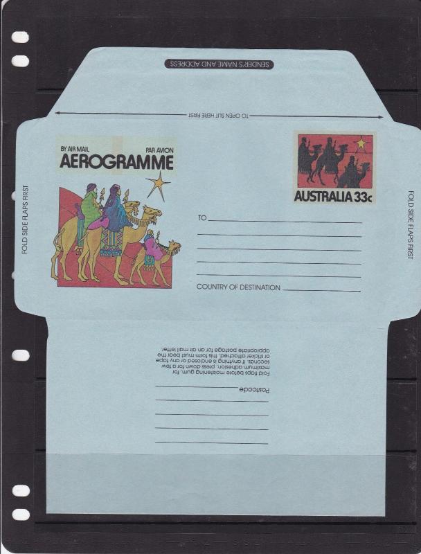 Australia 33c Christmas Aerogramme unused VGC