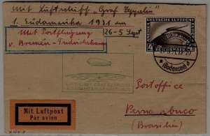 Germany/Brazil Zeppelin cover 1.SAF 29.8.31 Pernambuco