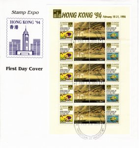 St. Vincent 1994 Sc 2012a-b sheetlet of 5 pairs FDC