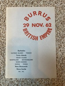 BURRUS COLLECTION British Empire - November 29, 1962 Robson Lowe Auction