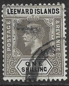 LEEWARD ISLANDS SG54a 1913 1/= BLACK ON GREEN WHITE BACK USED