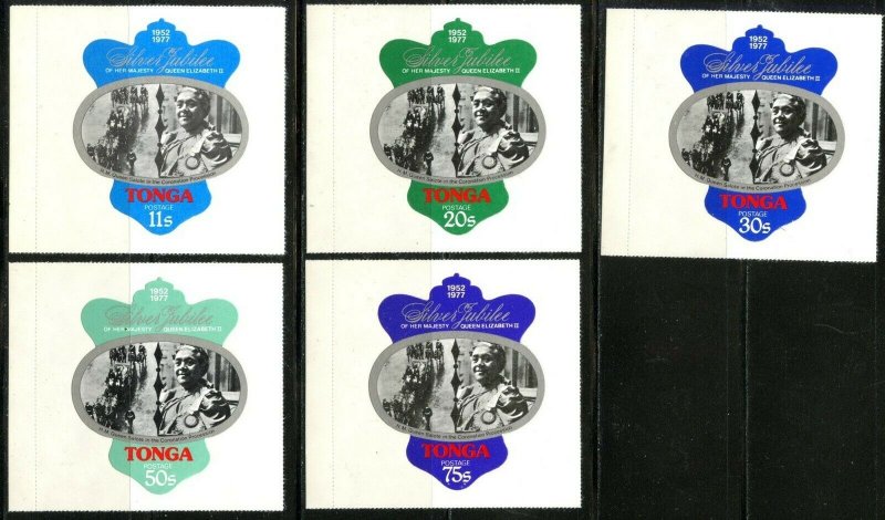 TONGA Sc#392-96, C209-13, CO117-19 1977 QEII Coronation Ann. Complete Mint NH