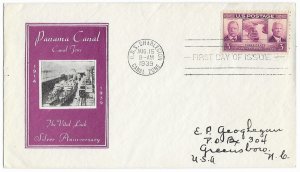 1939 FDC, #856, 3c Panama Canal, Ioor