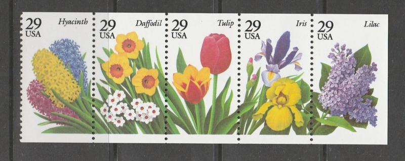 USA 1993 Garden Flowers UM/MNH strip SG 2795/9
