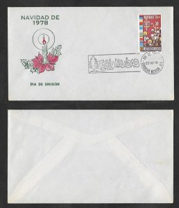 SE)1978 MEXICO  FIRST DAY COVER, FROM THE CHRISTMAS SERIES, CANDLES AND CHRISTM