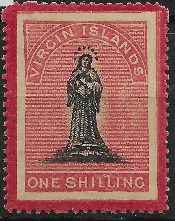 VIRGIN ISLANDS SG19 1/= BLACK & ROSE-CARMINE TONED PAPER MTD MINT