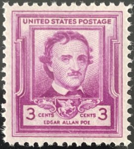 Scott #986 1949 3¢ Edgar Allan Poe MNH OG VF
