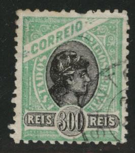 Brazil Scott 119 Used 1893 Liberty stamp thins short perf