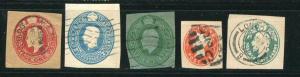 5 Older Great Britain Envelope Cut Squares