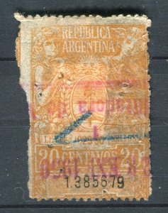 ARGENTINA; 1920s early Revenue issue used 20c. value