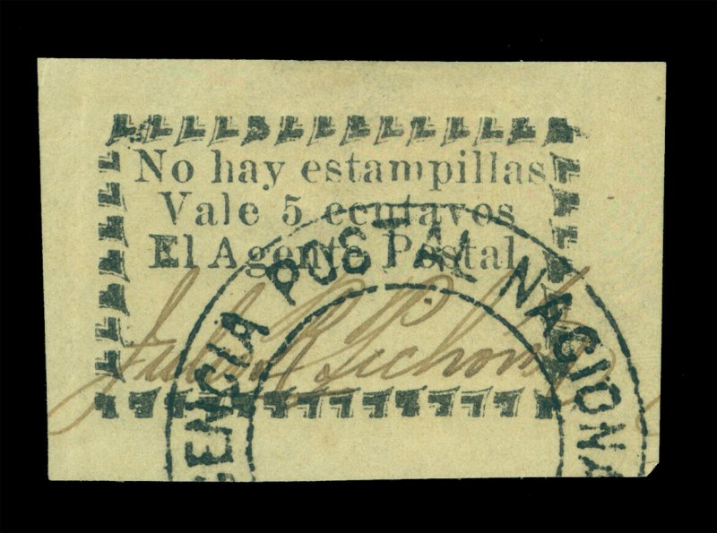 COLOMBIA 1901 RIO-HACHA - Local stamps 5c yellow- used - Postal clerk signed - R