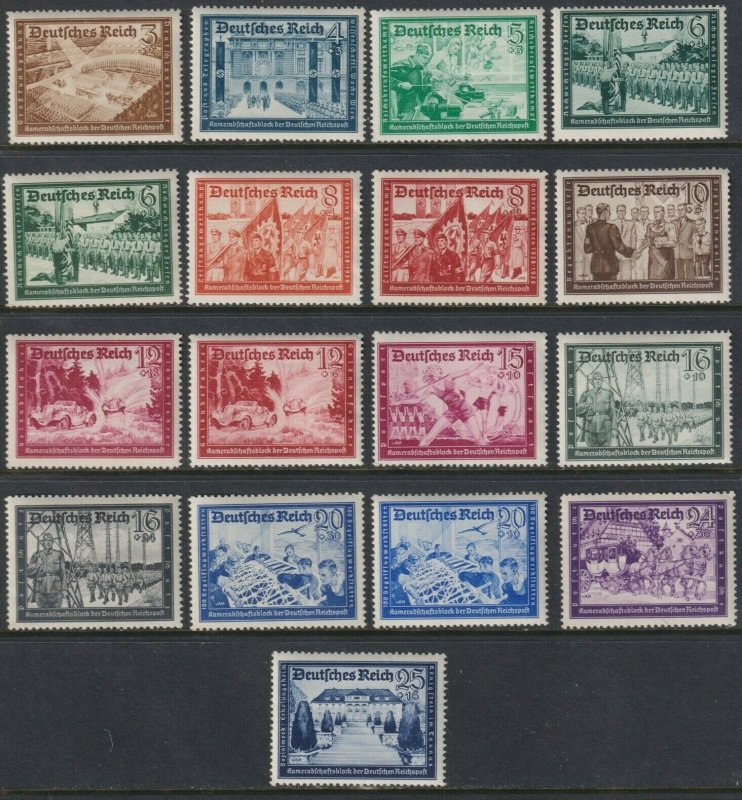 Sc# B148 / B159 Germany 1939 - 1941 MNH complete set CV $110.00