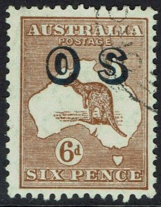 AUSTRALIA 1932 KANGAROO OS 6D SMALL MULTI WMK USED 