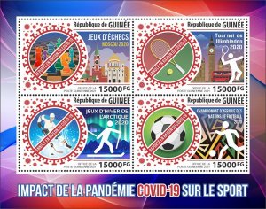 GUINEA - 2021 - COVID-19 and Sport - Perf 4v Sheet - Mint Never Hinged
