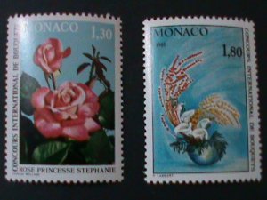 ​MONACO-1980-SC#1252-3 INTERNATIONAL FLOWERS SHOW MONTE CARLO  MNH  VERY FINE