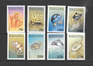 COMORO ISLANDS #878-85 MARINE LIFE MNH