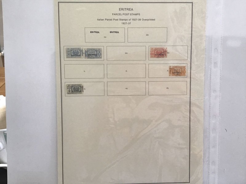 Eritrea parcel post stamps 1917-37   stamps pages  R30218