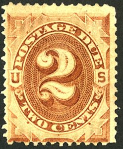 U.S. #J2 USED LIGHT CANCEL