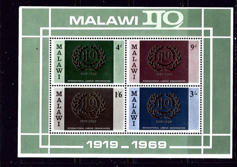 Malawi 113a MNH 1969 Intl Labor Organization S/S