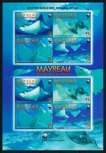 [78250] Mayreau Grenadines St. Vincent 2009 Marine Life Ray WWF Full Sheet MNH