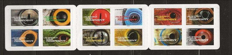 FRANCE Sc 4841-52 NH BOOKLET OF 2015 - ANIMAL EYES - (CT5)
