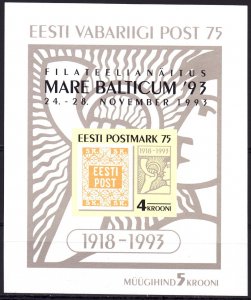 Estonia. 1993. bl6. Stamps on stamps philately. MNH.