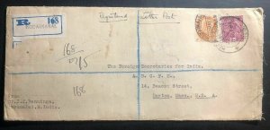 1937 Kodaikanal India Registered Letter Cover To  Boston Ma USA Via New York