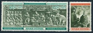 Indonesia B211-B214,MNH.Michel 599-602. Buddha & Stupa Borobodur Temple, 1968.