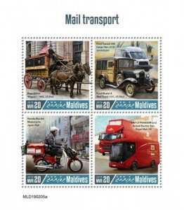 Maldives - 2019 Mail Transport Vehicles - 4 Stamp Sheet - MLD190205a