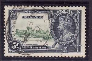 Ascension-Sc#35-used 5p KGV Silver Jubilee-Castles-1935-