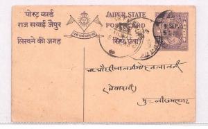  BN218 India Jaipur State Postcard Railway PTS