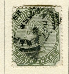 INDIA; 1882 classic early QV issue fine used 4a. value