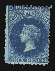 MOMEN: SOUTH AUSTRALIA SG #48a INDIGO 1868-71 UNUSED £500 LOT #67019*