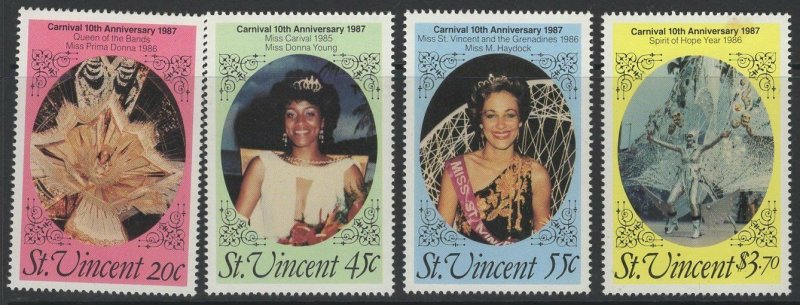 ST.VINCENT SG1066/9 1987 TENTH ANNIV OF CARNIVAL MNH