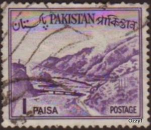 Pakistan 1961 Sc#129 1p Purple Khyber Pass USED