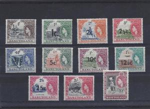 Basutoland, 61-71 (11v), Surcharged Singles,**LH**