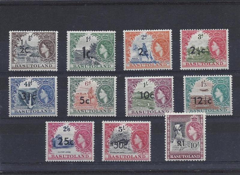 Basutoland, 61-71 (11v), Surcharged Singles,**LH**