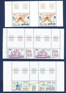 FSAT French Southern Antarctic Terr.  216-217a, C81   C98 MNH strips, 3 PIX --c