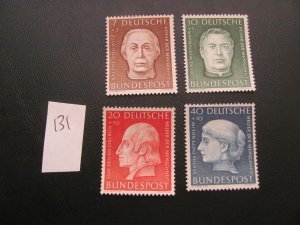 GERMANY 1954 MNH SC B338-341 SET VF/XF  $40 (131)