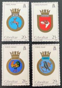 Gibraltar 465-468 / 1984 Royal Navy Crest Stamps / Complete Set / MNH