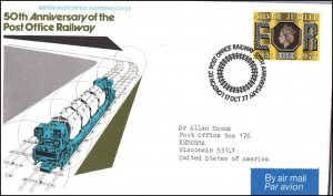 Great Britain 50th Anniversary Post Office Railway 1977 Cover